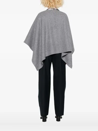 Max Mara Open-front Cape In Gray