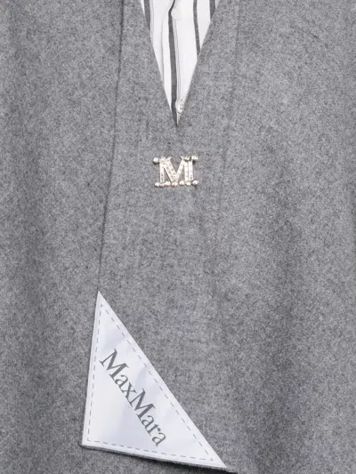 Max Mara Open-front Cape In Gray