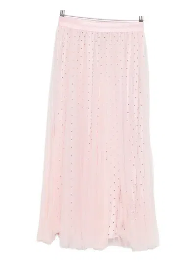 Styland Pleated Polka-dot Midi Skirt In Multi