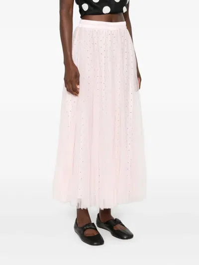 Styland Pleated Polka-dot Midi Skirt In Multi