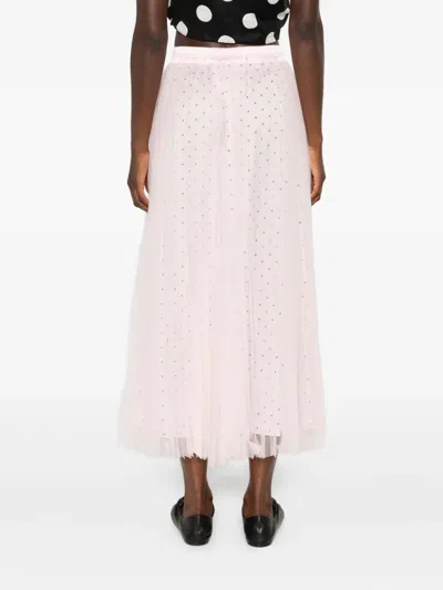 Styland Pleated Polka-dot Midi Skirt In Multi