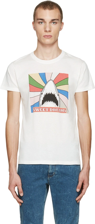 Saint Laurent Shark Sweet Dreams Cotton Jersey T-shirt, White/multi