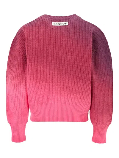 Laneus Ombre Ribbed-knit Jumper In Pink