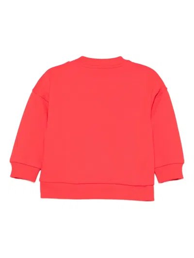 Moschino Red Sweatshirt For Babykids With Logo In Red