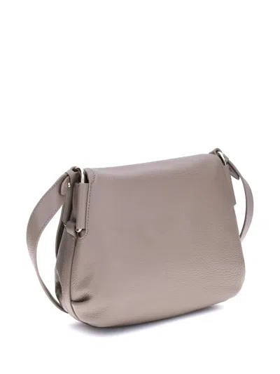 Coccinelle Rebekka Flap-detail Leather Shoulder Bag In Gray