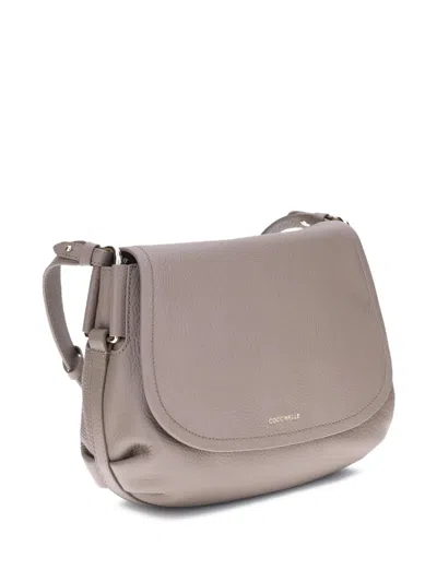 Coccinelle Rebekka Flap-detail Leather Shoulder Bag In Gray