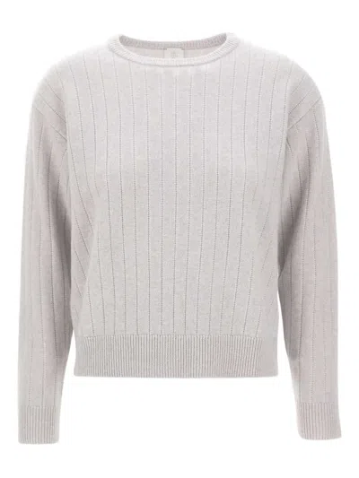 Eleventy Ribbed Crew-neck Sweater In Neutral
