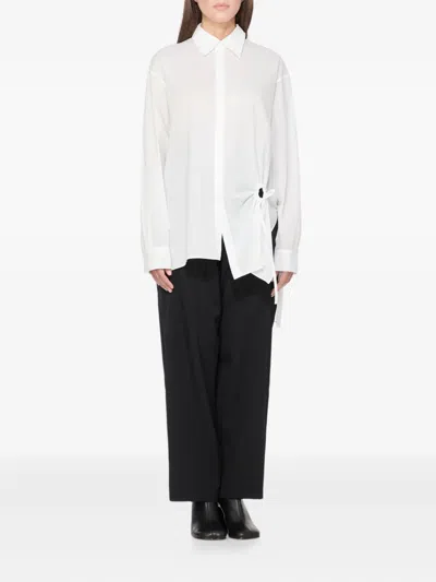 Y's Cut-out Cotton Shirt In White