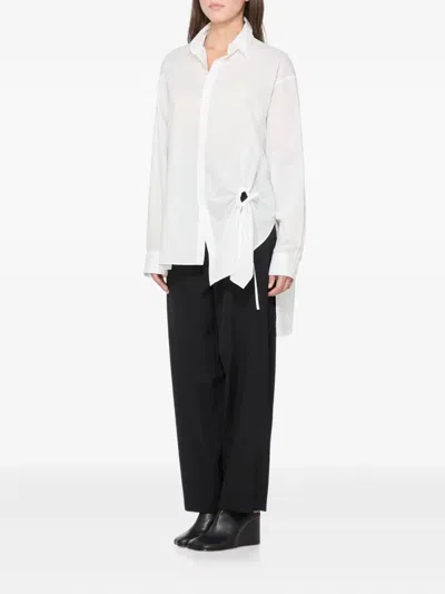 Y's Cut-out Cotton Shirt In White