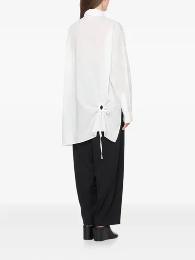 Y's Cut-out Cotton Shirt In White