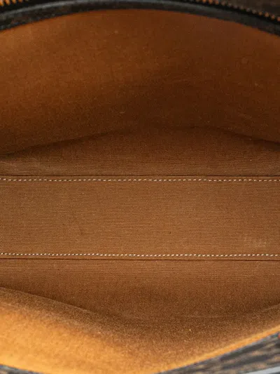 Pre-owned Celine 2021 Small Triomphe Coated Canvas Vertical Cabas Tote Satchel In Brown