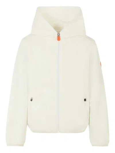 Save The Duck Hooded Zip-front Jacket In White