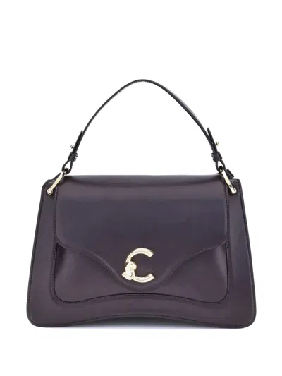 Coccinelle Pebbled Leather Shoulder Bag In Purple
