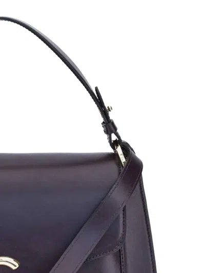 Coccinelle Pebbled Leather Shoulder Bag In Purple