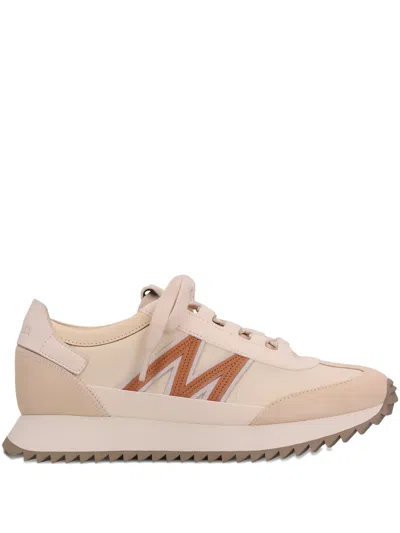 Moncler Pacey2 Suede And Nubuck Low-top Sneakers In Neutral