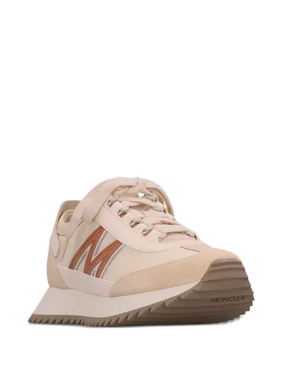 Moncler Pacey2 Suede And Nubuck Low-top Sneakers In Neutral