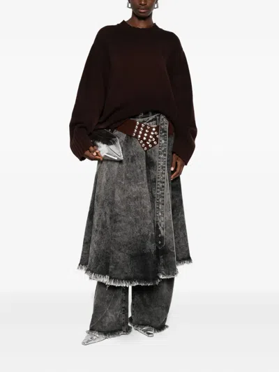 Attico Wool And Cashmere Sweater In Brown