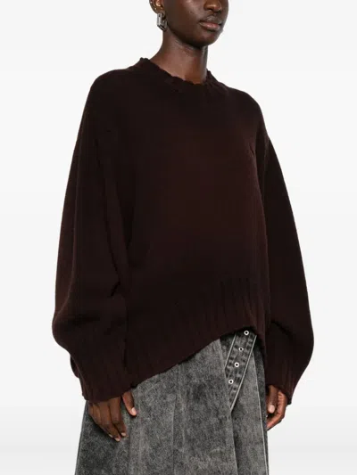 Attico Wool And Cashmere Sweater In Brown