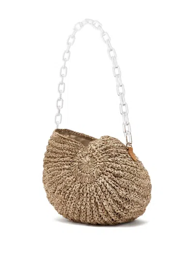 Poolside The Cesi Shell-shape Chain Shoulder Bag In Neutral