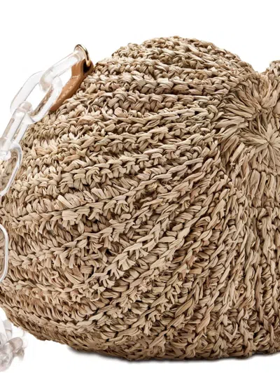 Poolside The Cesi Shell-shape Chain Shoulder Bag In Neutral