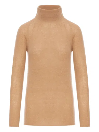 Roberto Collina Cashmere Turtleneck Sweater In Brown
