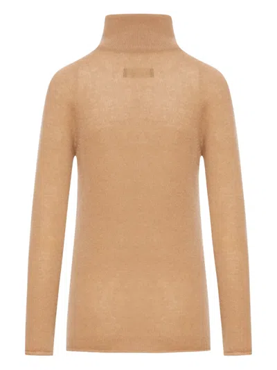 Roberto Collina Cashmere Turtleneck Sweater In Brown