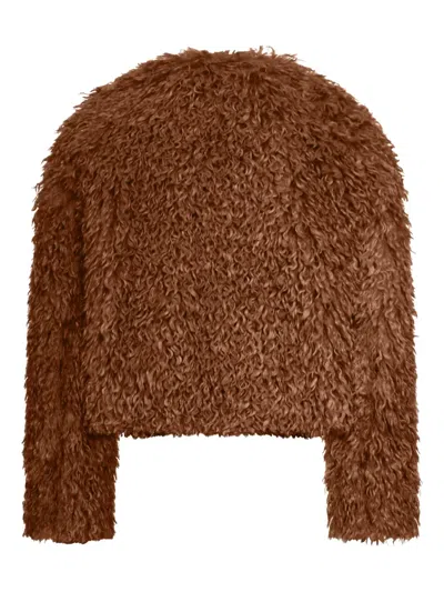 Tagliatore Cropped Fur Jacket In Brown