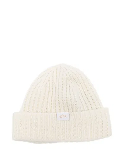 Paul & Shark Ribbed Wool Blend Beanie Accessories In White