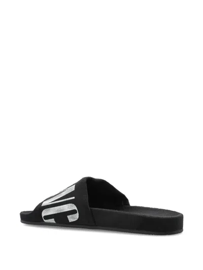 Balenciaga Slide Sandals With Flat Sole And Open Toe In Black