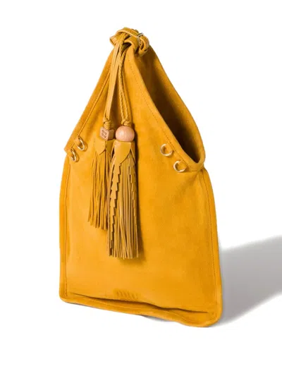 Miu Miu Suede Handbag With Tassels