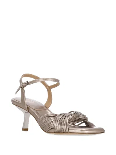 Ash 60mm Knotted Ankle-strap Sandals In Metallic