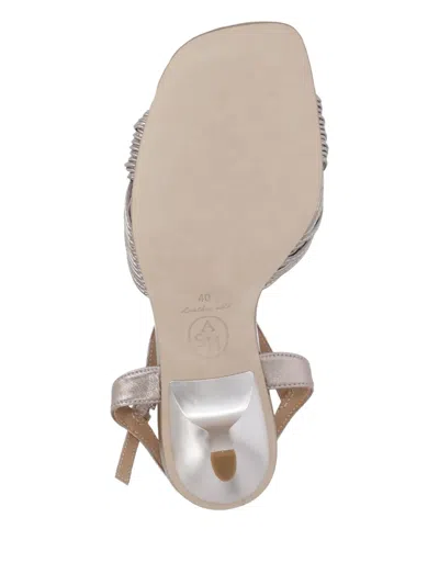 Ash 60mm Knotted Ankle-strap Sandals In Metallic