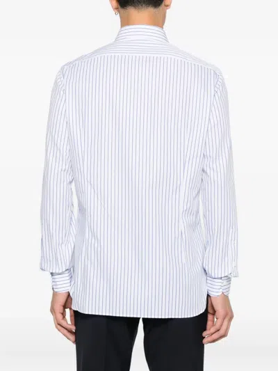 Truzzi Striped Cotton Shirt In White