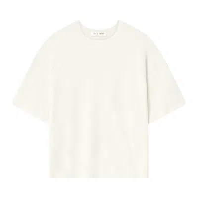 Pre-owned Essentials Fear Of God  Waffle Short Sleeve Sweater 'cloud White' | Men's Size Xs