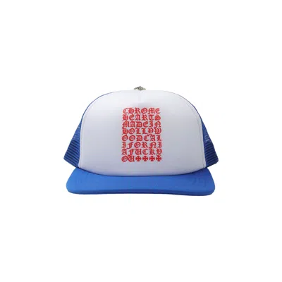 Pre-owned Chrome Hearts Eyechart Trucker Hat 'blue/white/red' | Men's Size Onesize