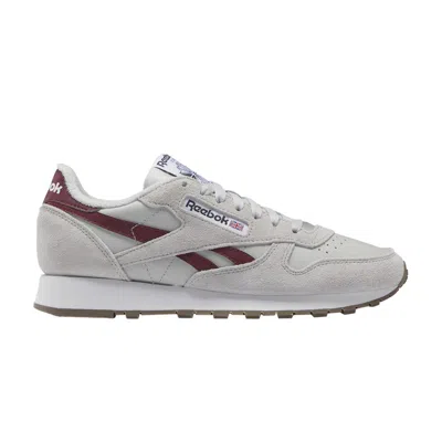 Pre-owned Reebok Classic Leather 'grey Classic Burgundy' | Men's Size 11.5 In Gray