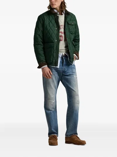 Polo Ralph Lauren The Beaton Quilted Button-up Jacket In Green
