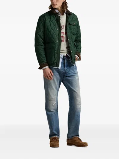 Polo Ralph Lauren The Beaton Quilted Button-up Jacket In Green