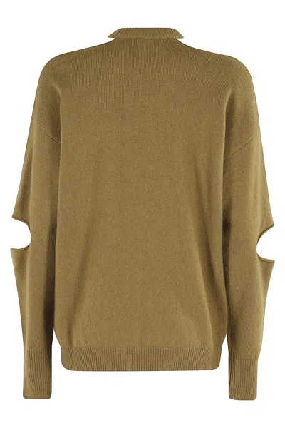 Federica Tosi Cut-out Crewneck Sweater In Brown