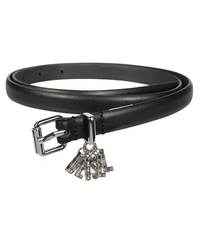 Diesel B-charm Leather Belt In Black