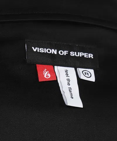 Vision Of Super Flame-print Zip-front Jacket In Black