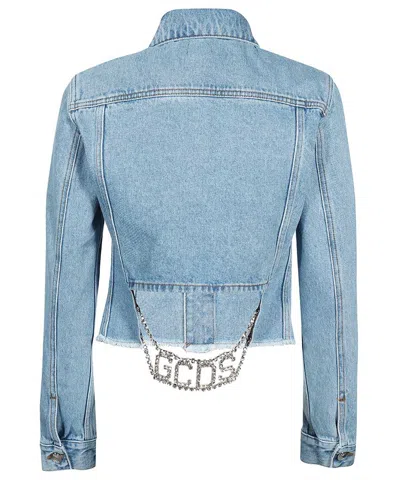 Gcds Denim Jacket In Blue