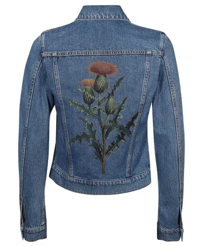 Lanvin Rabbit-patch Denim Jacket In Blue