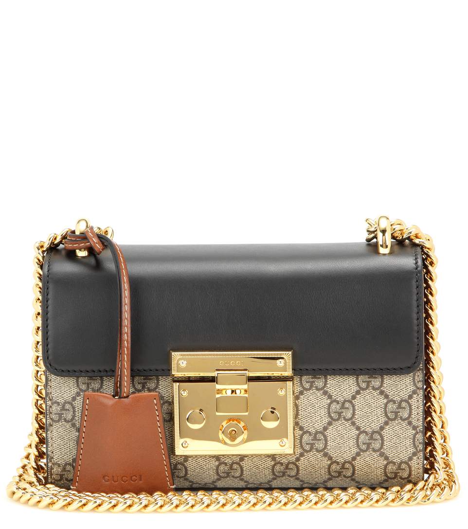 Gucci Padlock Gg Supreme Leather And Coated Canvas Shoulder Bag In ...