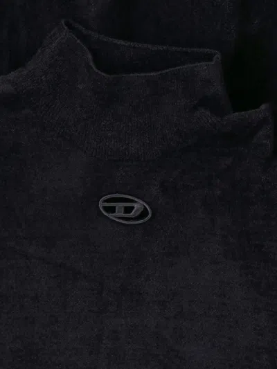 Diesel High-neck Cut-out Dress In Black