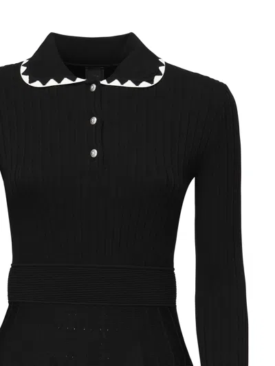 Pinko Robe Côtelée Plissée In Brown