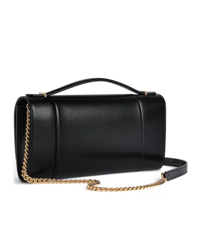 Balenciaga Hourglass Leather Top Handle Clutch In Black