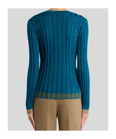 Etro Textured Knit Pullover In Blue