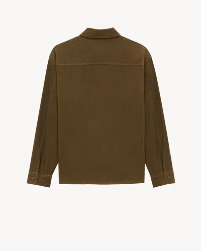 Saint Laurent Cotton Corduroy Overshirt In Green
