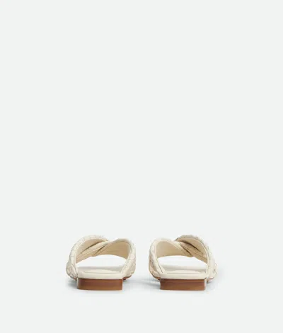 Bottega Veneta Leather Intrecciato Riva Flat Mules In White